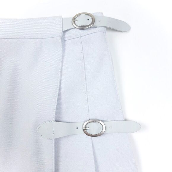 BRANDY MELVILLE Dana 90s Pleated Double Buckle Micro Mini Skirt in Baby Blue y2k - Picture 2 of 9